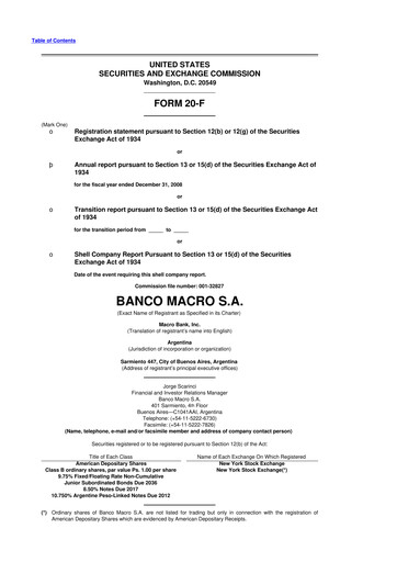 Thumbnail Banco Macro
 20-F Annual Report 