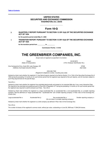 Thumbnail The Greenbrier Companies
 10-Q Quarterly Report FY 