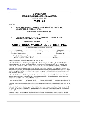 Vorschaubild Armstrong World Industries
 10-Q Quartalsbericht  