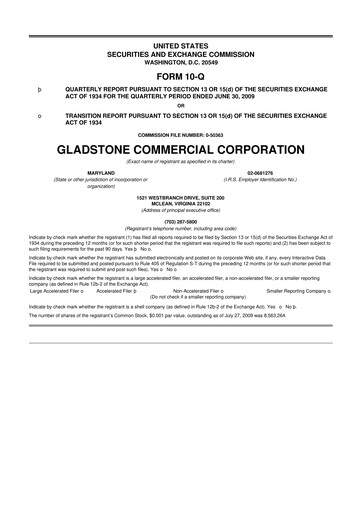 Thumbnail Gladstone Commercial 10-Q Quarterly Report FY 