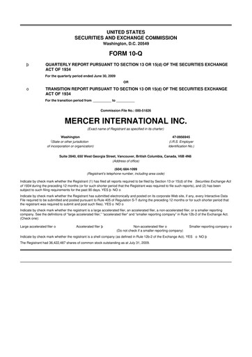 Thumbnail Mercer International 10-Q Quarterly Report FY 