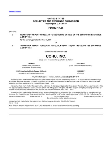 Thumbnail Cohu 10-Q Quarterly Report FY 