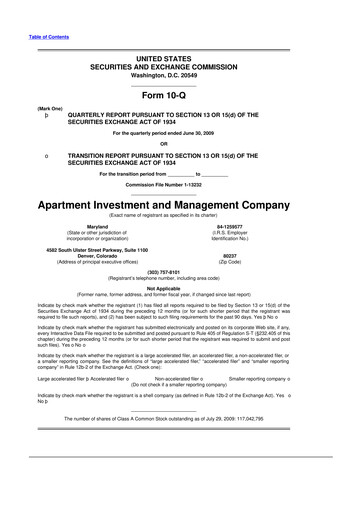 Thumbnail Aimco 10-Q Quarterly Report FY 