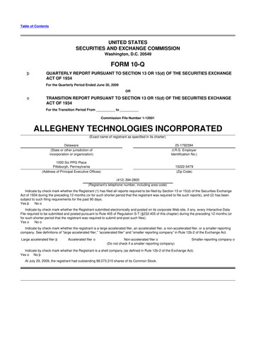 Thumbnail ATI Inc.
 10-Q Quarterly Report FY 