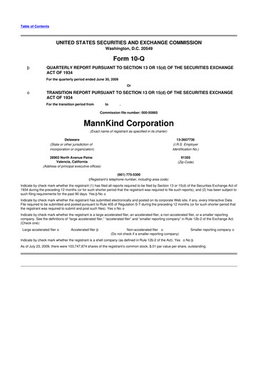 Thumbnail MannKind Corp 10-Q Quarterly Report FY 