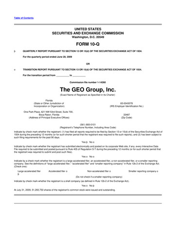 Thumbnail Geo Group 10-Q Quarterly Report FY 