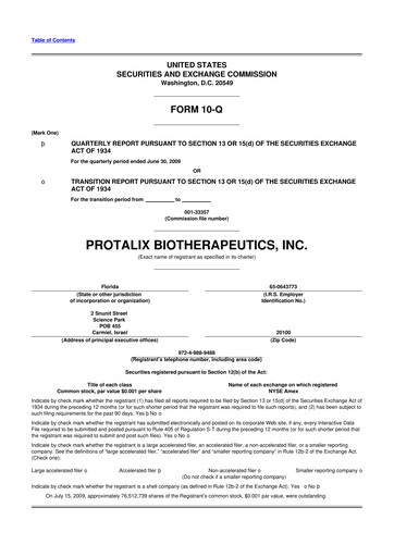 Thumbnail Protalix BioTherapeutics
 10-Q Quarterly Report FY 