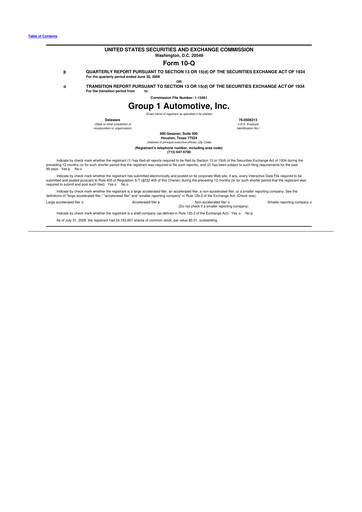 Thumbnail Group 1 Automotive 10-Q Quarterly Report FY 