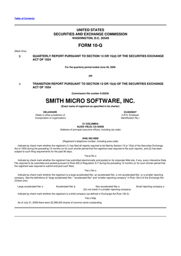 Thumbnail Smith Micro Software
 10-Q Quarterly Report FY 