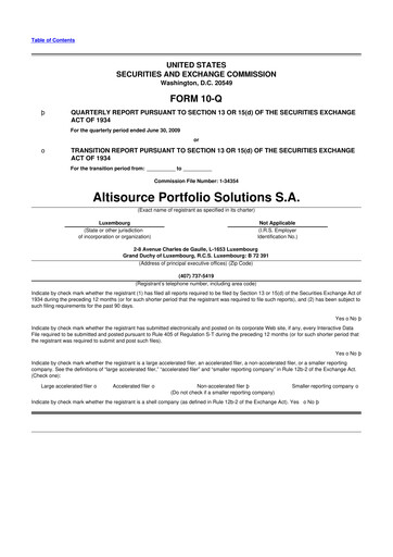 Thumbnail Altisource Portfolio Solutions
 10-Q Quarterly Report FY 