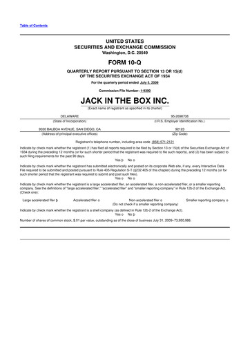 Thumbnail Jack in the Box
 10-Q Quarterly Report FY 