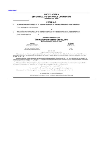 Vorschaubild Goldman Sachs 10-Q Quartalsbericht  