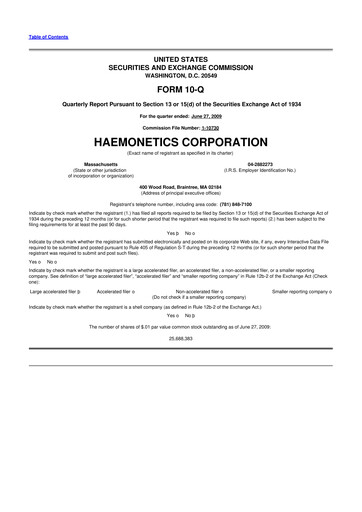 Thumbnail Haemonetics 10-Q Quarterly Report FY 