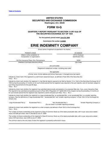 Thumbnail Erie Indemnity 10-Q Quarterly Report FY 