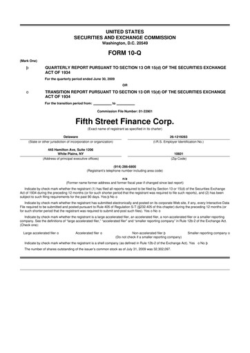 Thumbnail Oaktree Specialty Lending Corporation 10-Q Quarterly Report FY 