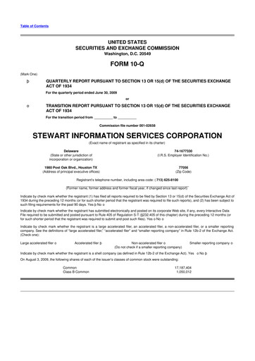 Thumbnail Stewart Information Services 10-Q Quarterly Report FY 