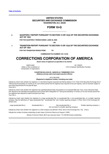 Thumbnail CoreCivic 10-Q Quarterly Report FY 
