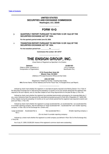 Thumbnail The Ensign Group 10-Q Quarterly Report FY 