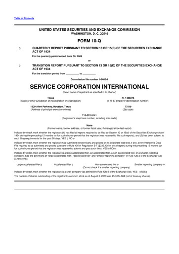 Miniature Service Corporation International
 10-Q Rapport trimestriel  