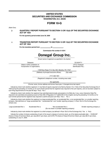 Thumbnail Donegal Group 10-Q Quarterly Report FY 