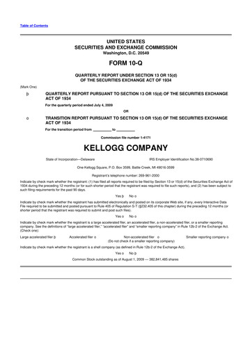 Thumbnail Kellanova 
 (Kellogg's) 10-Q Quarterly Report FY 