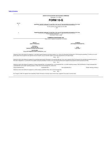 Vorschaubild Commerce Bancshares
 10-Q Quartalsbericht  