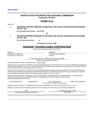Thumbnail Sensient Technologies
 10-Q Quarterly Report FY 