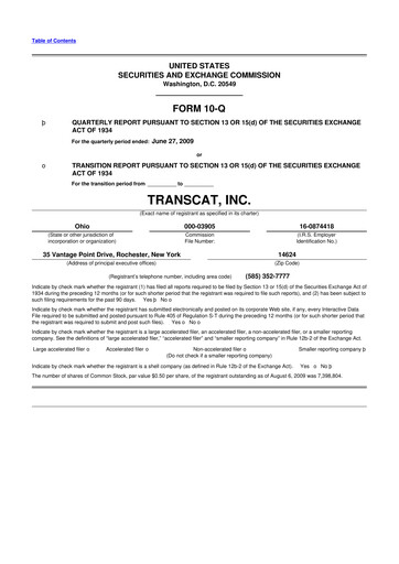 Thumbnail Transcat 10-Q Quarterly Report FY 