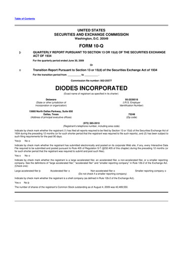 Thumbnail Diodes Incorporated 10-Q Quarterly Report FY 