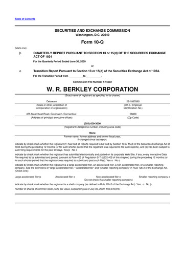 Vorschaubild W. R. Berkley 10-Q Quartalsbericht  