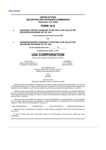 Thumbnail UGI Corporation
 10-Q Quarterly Report FY 