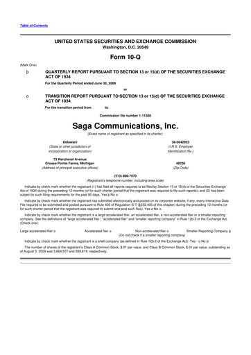 Thumbnail Saga Communications 10-Q Quarterly Report FY 
