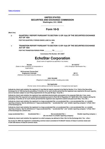 Thumbnail EchoStar 10-Q Quarterly Report FY 