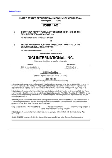 Thumbnail Digi International
 10-Q Quarterly Report FY 