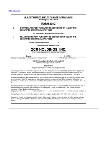 Thumbnail QCR Holdings
 10-Q Quarterly Report FY 