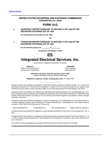 Thumbnail IES Holdings 10-Q Quarterly Report FY 