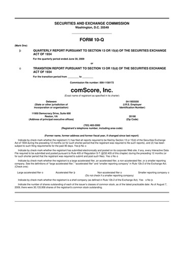 Thumbnail Comscore
 10-Q Quarterly Report FY 