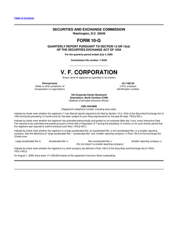 Vorschaubild VF Corporation 10-Q Quartalsbericht  