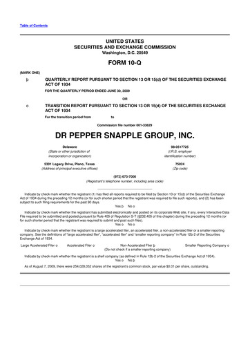 Thumbnail Keurig Dr Pepper 10-Q Quarterly Report FY 