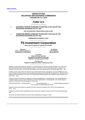 Vorschaubild FS KKR Capital
 10-Q Quartalsbericht  
