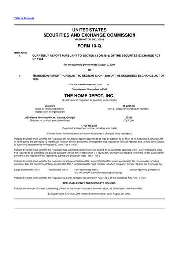 Vorschaubild Home Depot 10-Q Quartalsbericht  