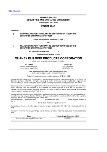 Thumbnail Quanex Building Products 10-Q Quarterly Report FY 