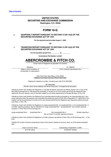 Miniature Abercrombie & Fitch 10-Q Rapport trimestriel  