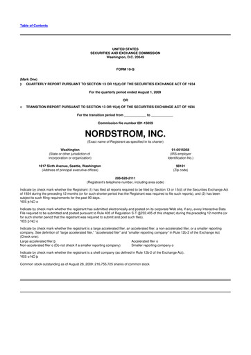 Thumbnail Nordstrom 10-Q Quarterly Report FY 