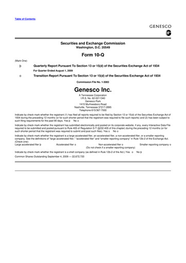 Thumbnail Genesco
 10-Q Quarterly Report FY 