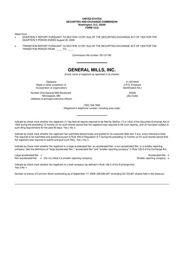 Thumbnail General Mills 10-Q Quarterly Report FY 