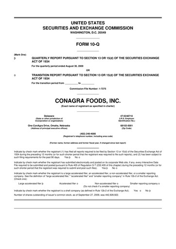 Thumbnail Conagra Brands
 10-Q Quarterly Report FY 