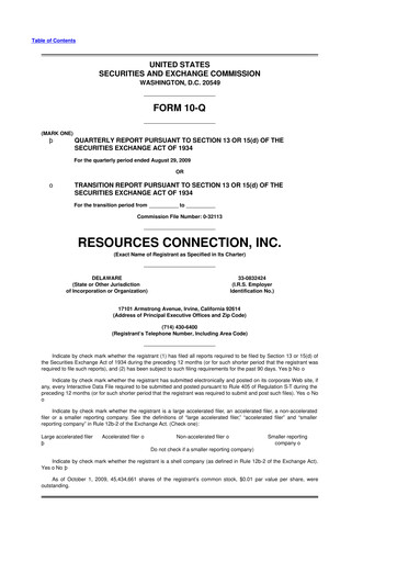 Thumbnail RGP (Resources Connection) 10-Q Quarterly Report FY 