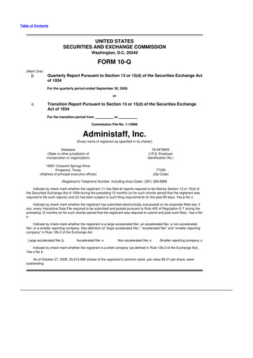 Thumbnail Insperity
 10-Q Quarterly Report FY 