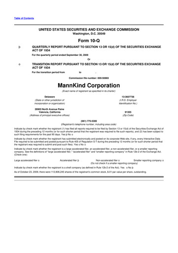 Thumbnail MannKind Corp 10-Q Quarterly Report FY 